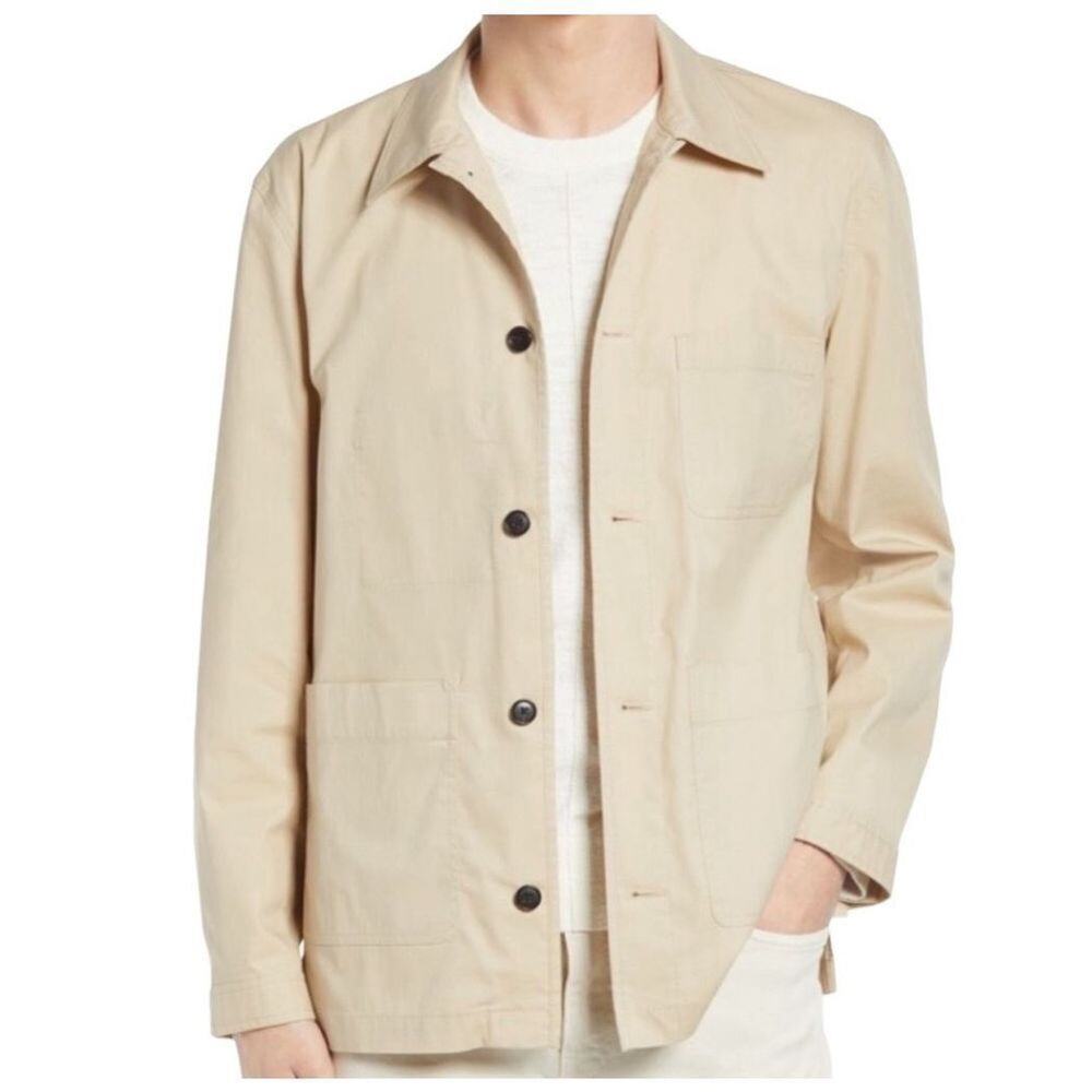 Club Monaco Mens Workwear Lightweight Twill Jacket In Tan Size XXL New